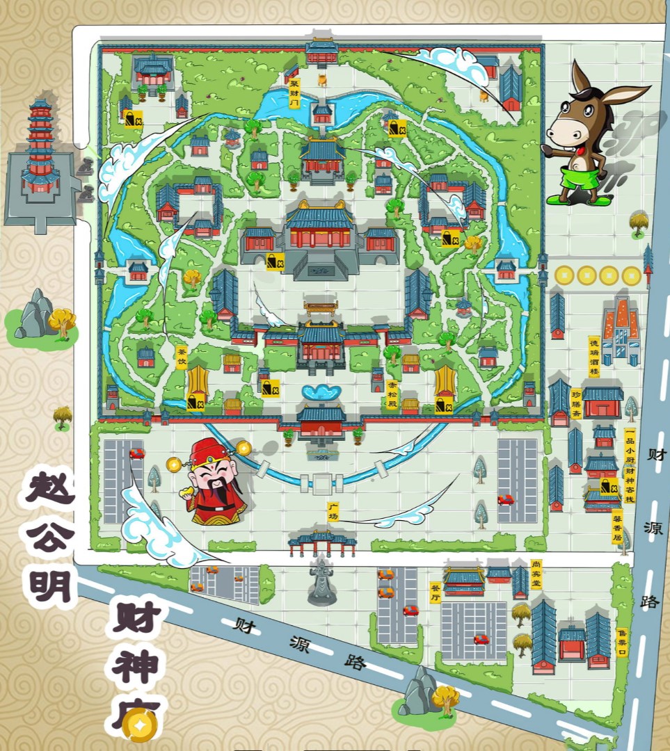 连南寺庙类手绘地图
